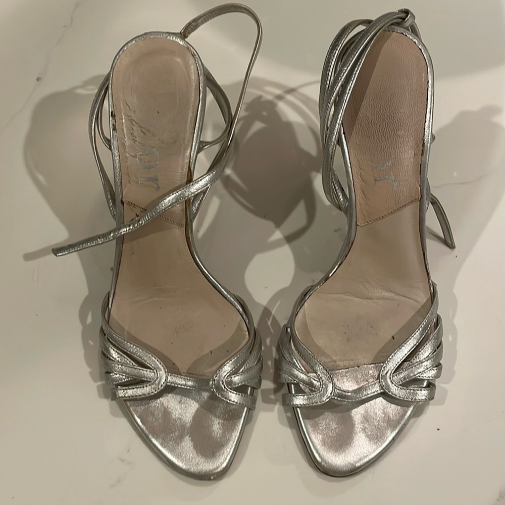 Silver Dior Heels